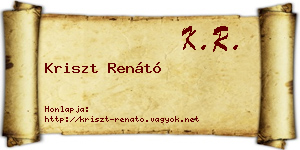Kriszt Renátó névjegykártya